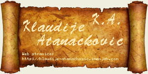 Klaudije Atanacković vizit kartica